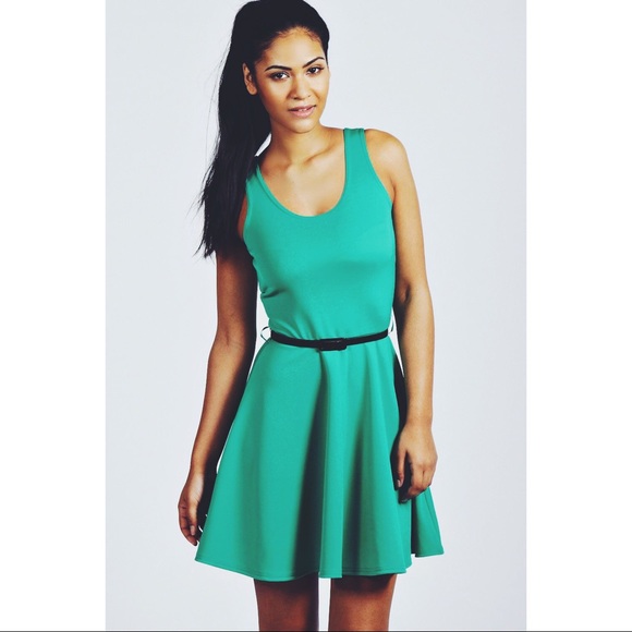 turquoise skater dress